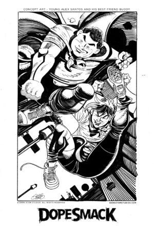 Young Alex Santos and Buddy Concept Art